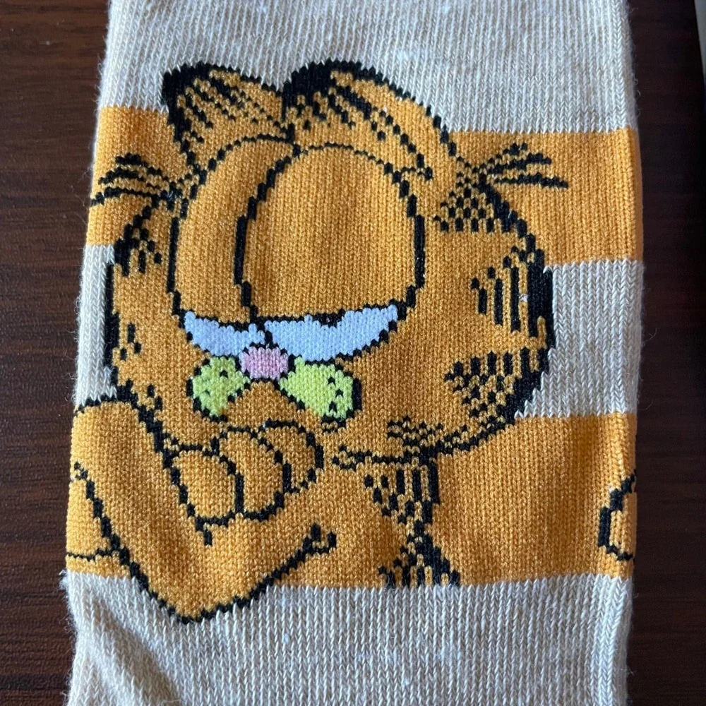 Garfield‎ Bob Ross 2 pair novelty crew socks unisex new adult shoe size 8-12